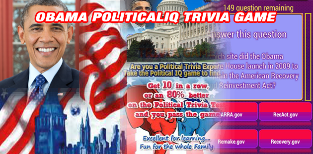 OBAMA POLITICAL IQ TRIVIA GAME